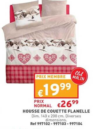 Trafic Housse de couette flanelle offre
