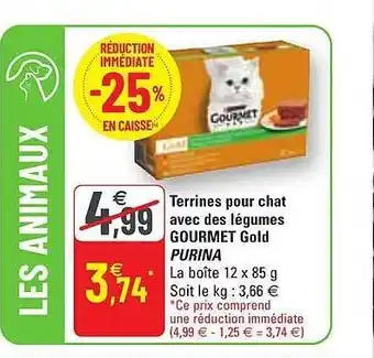 G20 Terrines pour chat avec des légumes gourmet gold purina offre