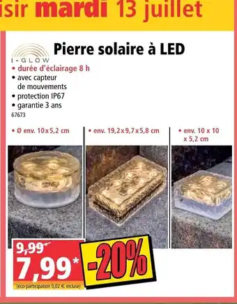 Norma Pierre solaire à LED offre