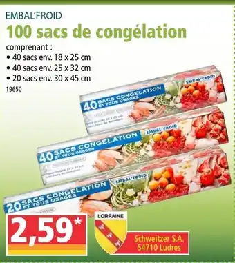 Norma 100 sacs de congélation offre