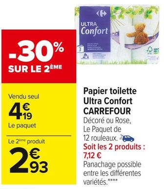 Carrefour Market Carrefour papier toilette ultra confort offre