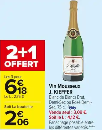 Carrefour Market J. kieffer vin mousseux offre