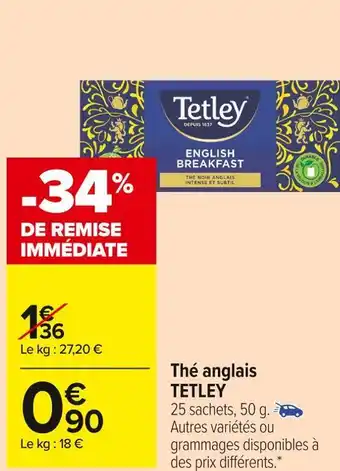 Carrefour Market Tetley thé anglais offre