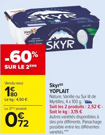 Carrefour Market Yoplait skyr offre