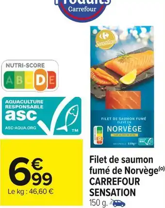 Carrefour Market Carrefour sensation filet de saumon fumé de norvège offre