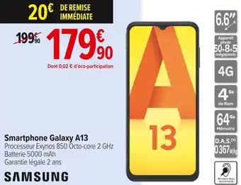 Carrefour Market Samsung smartphone galaxy a13 offre