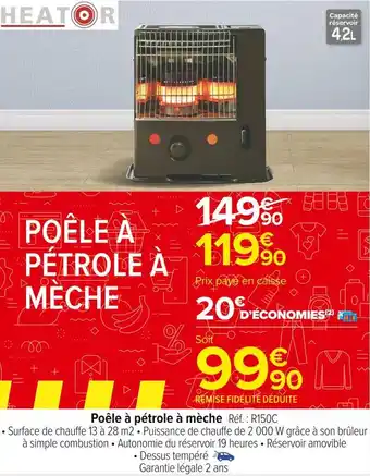 Carrefour Market Poêle à pétrole à mèche offre