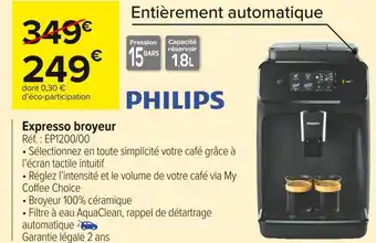 Carrefour Market Philips expresso broyeur offre