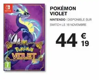 Carrefour Pokémon violet nintendo offre