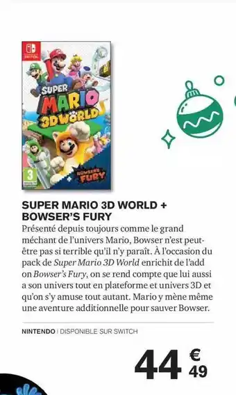 Carrefour Super mario 3d world + bowser's fury offre
