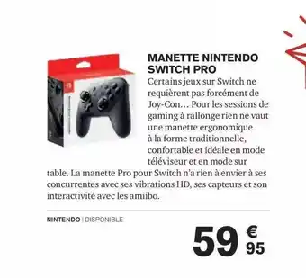 Carrefour Manette nintendo switch pro offre