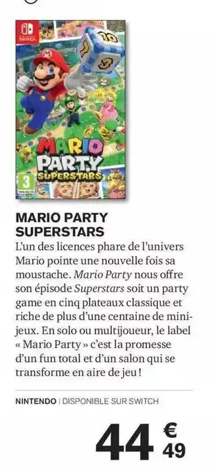 Carrefour Mario party superstars offre