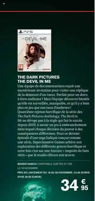 Carrefour The dark pictures the devil in me offre