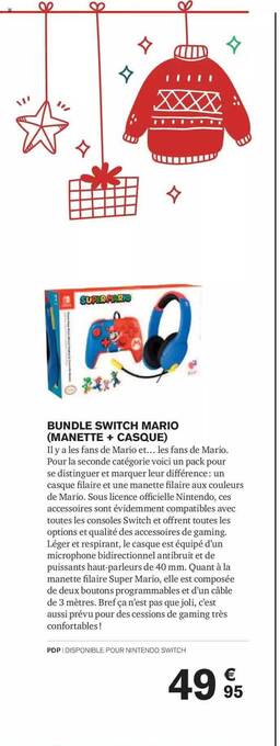 Carrefour Bundle switch mario (manette + casque) offre