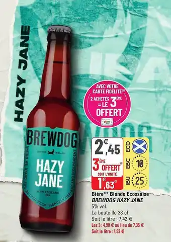 G20 Bière blonde ecossaise brewoog hazy jane offre