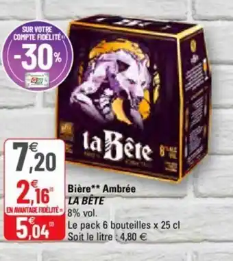 G20 Bière ambrée offre