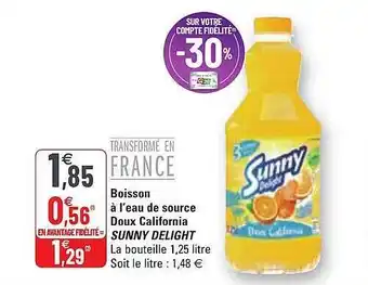 G20 Boisson à l'eau de source doux california sunny delight offre