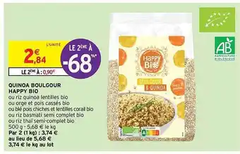 Intermarché Hyper Quinoa boulgour happy bio offre
