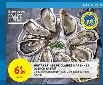 Huîtres fines de claires marennes oléron n°3