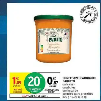 Intermarché Hyper Confiture d'abricots paquito offre