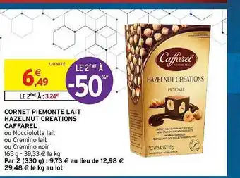 Intermarché Hyper Cornet piémonte lait hazelnut créations cafarel offre
