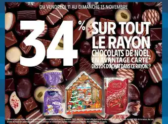 Intermarché Hyper Le rayon chocolats de noël offre
