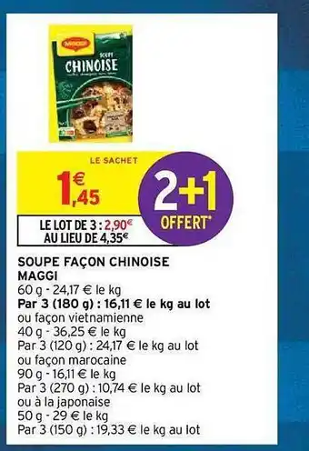 Intermarché Hyper Soupe façon chinoise maggi offre