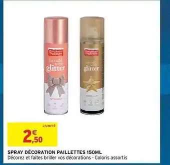 Intermarché Hyper Spray décoration paillettes 150ml offre