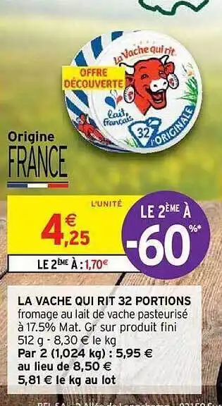 Intermarché Hyper La vache qui rit 32 portions offre
