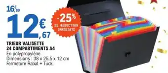 E.Leclerc Trieur valisette 24 compartiments A4 offre