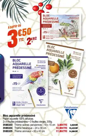 Plein ciel Bloc aquarelle prédessiné offre