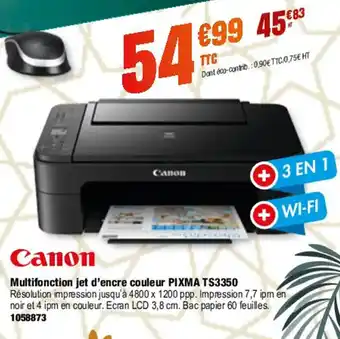Multifonction jet d'encre couleur pixma TS3350