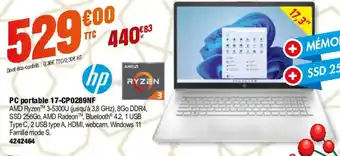 Plein ciel Pc portable 17-Sp089NF offre