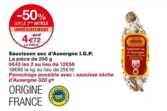 Monoprix Saucisson sec d'auvergne I.G.P. offre