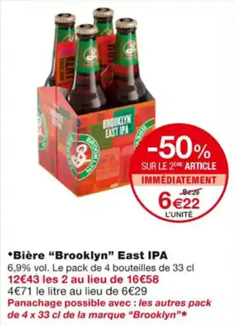Monoprix Bière BROOKLYN east ipa offre