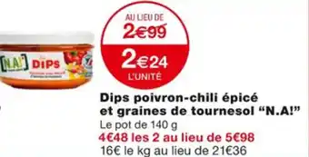 Monoprix Dips poivron-chili épicé et graines de tournesol "N.A!" offre
