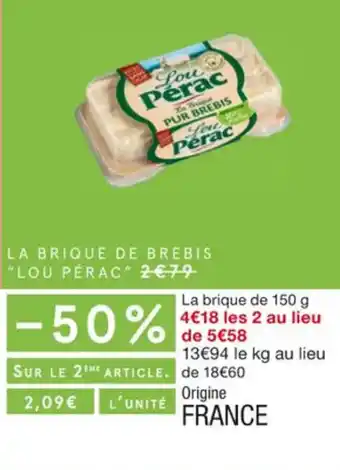 Monoprix La brique de brebis LOU PERAC offre