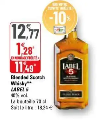 G20 Blended Scotch Whiskey offre
