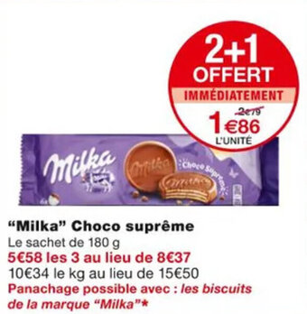 Monoprix MILKA choco suprême offre