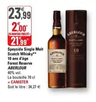 G20 Speyside Single Malt Scotch Whisky offre