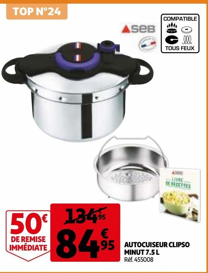 Promo Autocuiseur clipso minut 7.5 l chez Auchan