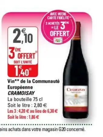 G20 Vin de la Communauté Européenne offre