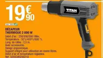 Brico Dépôt Décapeur thermique 2000 w titan offre