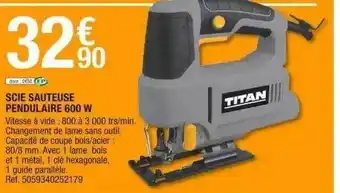 Scie sauteuse pendulaire 600 w titan