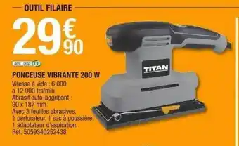 Brico Dépôt Ponceuse vibrante 200 w titan offre