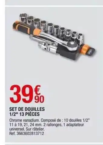 Brico Dépôt Set de douilles 1-2 offre