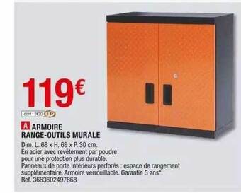 Brico Dépôt Armoire range-outils murale offre