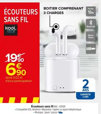 Carrefour Market Ecouteurs Sans Fil offre