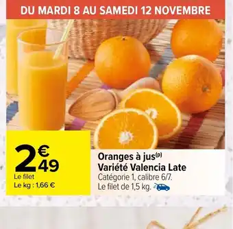 Carrefour Market Oranges à Jus Variété Valencia Late offre
