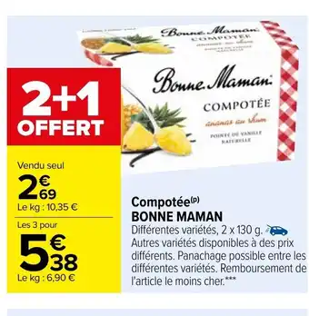 Carrefour Market Compotee Bonne Maman offre